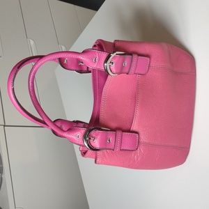 Tignanello Fuschia Hot Pink Pebble Leather Satchel